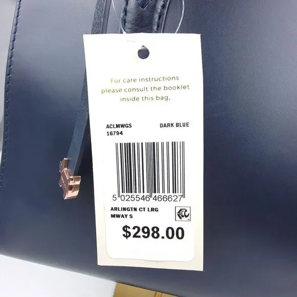 NWT RADLEY London Arlington Court Navy Blue Satchel Crossbody Bag Quiet Luxury - Picture 3 of 16